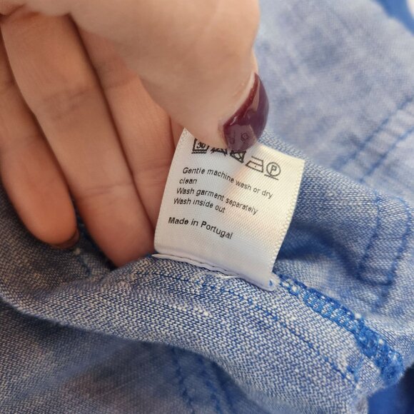 ME&EM Blue Wide Leg Trousers Pants Linen Blend Beachy Women's 16 - Picture 7 of 9